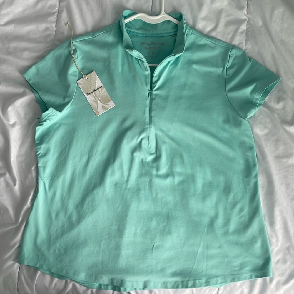 Tommy Bahama Island Zone XL teal golf shirt
